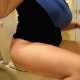A pudgy girl is seen sitting on a toilet while we hear her pushing out repeated loud jets and streams of diarrhea. Audio is very clear, but product is not shown. Over 3 minutes.